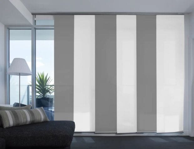 Panel Japonés en tela decorativa con diseño de rayas verticales